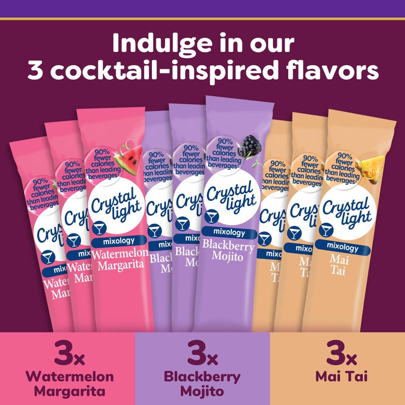 Crystal Light Mixology Variety Pack Powdered Drink Mix, 9 single serve packets per Box - Image 3